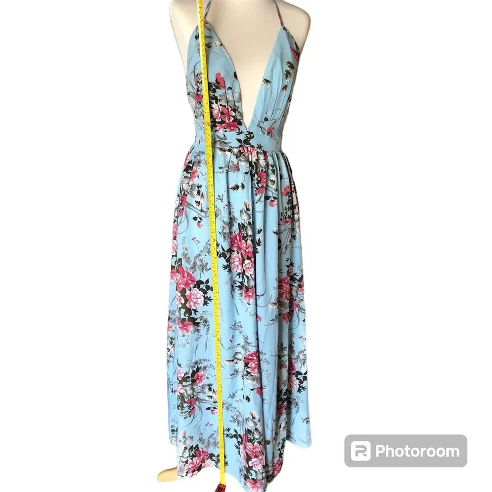 Cupshe boho crisscross Floral Maxi Dress for beach party summer size Small - Picture 9 of 12